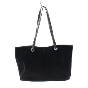 Salvatore Ferragamo ハンドバッグ トートバッグ スエード ガンチーニ ブラック