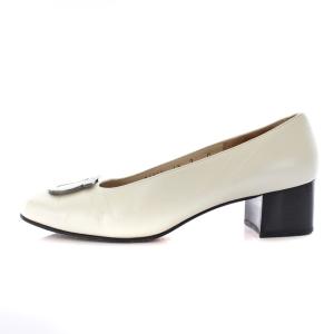 Salvatore Ferragamo ガンチーニ パンプス スクエアトゥ レザー 24cm ホワイト