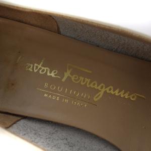 Salvatore Ferragamo ガンチーニ パンプス スクエアトゥ レザー 24cm ホワイト