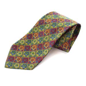 ネクタイ 総柄 シルク マルチカラー