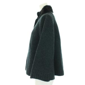 PRADA ファー カーディガン ニット 七分袖 グレー