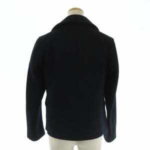 Deuxieme Classe Pコート ショート丈 ウール 裏地ストライプ アンゴラ混 ブラック