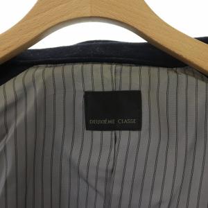 Deuxieme Classe Pコート ショート丈 ウール 裏地ストライプ アンゴラ混 ブラック