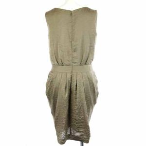 Deuxieme Classe ワンピース ノースリーブ ひざ丈 36 S ベージュ