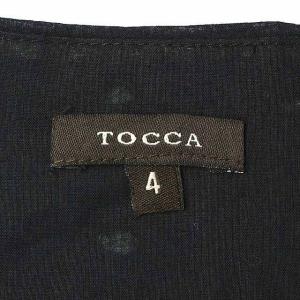 TOCCA ノースリーブひざ丈ドットワンピース 4 ブラック
