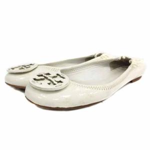 フラットシューズ バレエシューズ レザー 24.5cm ホワイト