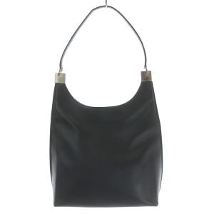 ワンショルダーバッグ ハンドバッグ ガンチーニ 無地 シンプル レザー シルバー金具 ブラック