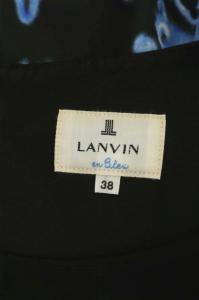 LANVIN en Bleu フレアタック切替ノースリーブワンピース 38 ブラック