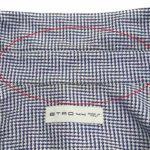 ETRO 千鳥格子長袖シャツ 44 ブルー