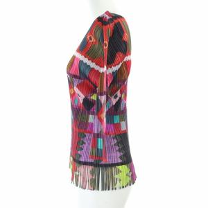 PLEATS PLEASE ISSEY MIYAKE イッセイミヤケ 五分袖総柄カットソー 3 マルチカラー