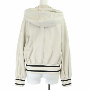 Diagram GRACE CONTINENTAL 2021年製 パーカー ジャケット ラムレザー ジップアップ 38 アイボリー