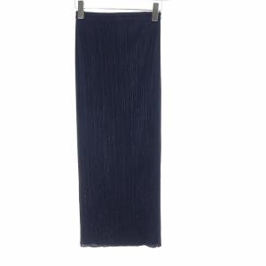 イッセイミヤケ ロングタイトスカート 2 ネイビー