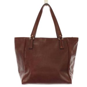 aniary トートバッグ レザー 裏地総柄 日本製 キーホルダー ボルドー