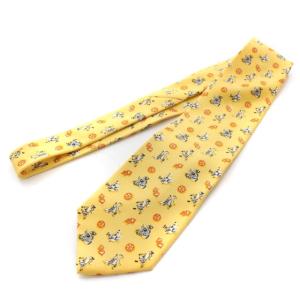 Salvatore Ferragamo ネクタイ 総柄 シルク イエロー