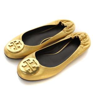 ロゴレザーパンプス 6M ゴールド色