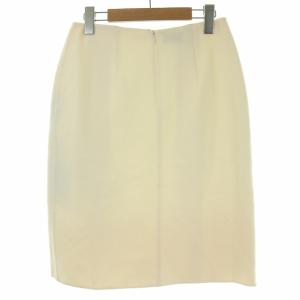 FENDI タイトスカート ひざ丈 ウール 38 M ホワイト GY