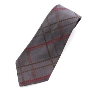 総柄 ココマーク ネクタイ イタリア製 シルク グレー レッド