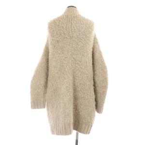 Drawer モコモコロングニットカーディガン 長袖 Vネック 1 ベージュ