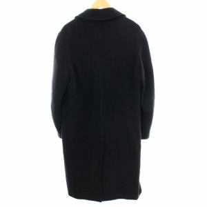 BARNEYS NEW YORK ウールコート ダブルボタン カシミヤ混 ロング アウター 44 チャコールグレー