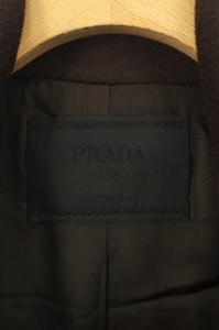 PRADA ダブルコート カシミヤ混 38 茶