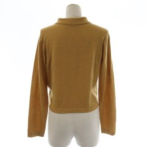 ETRO ニット セーター ヘンリーネック 長袖 シルク ウール 花柄 切替 44 イエロー ベージュ