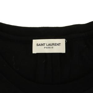 SAINT LAURENT PARIS Tシャツ カットソー クルーネック プルオーバー ロゴ スター 星 コットン S ブラック