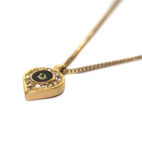 Christian Dior ヴィンテージ ラインストーンネックレス ゴールド