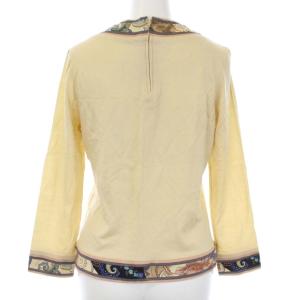 LEONARD ウール部分プリントカットソー L ベージュ