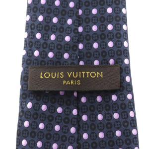 LOUIS VUITTON ドット柄シルクネクタイ ネイビー