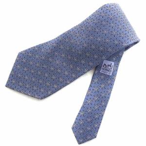 ネクタイ ワイドタイ 総柄 シルク ブルー