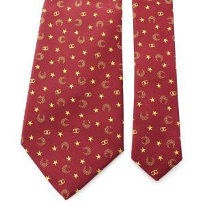 CHANEL ムーン スター ココマーク 総柄 ネクタイ レッド イエロー