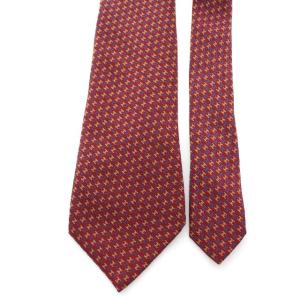 CHANEL ココマーク 総柄 ネクタイ イタリア製 シルク ボルドー