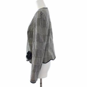 M'S GRACY グレンチェックノーカラージャケット 42 ブラック