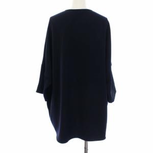 ENFOLD 20AW ライトダブルサテンプランケットプルオーバーカットソー ネイビー