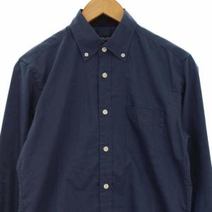 BLACK LABEL CRESTBRIDGE シャツ ボタンダウン BD カジュアル 裏地チェック 長袖 S ネイビー