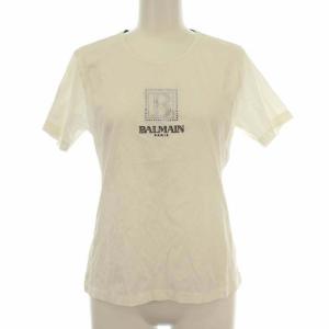 BALMAIN ロゴスタッズ刺繍Tシャツ M ホワイト