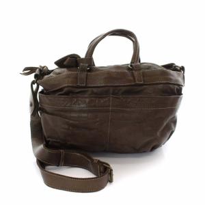 CHRISTIAN PEAU レザーショルダーバッグ ブラウン