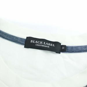 BLACK LABEL CRESTBRIDGE Tシャツ カットソー 半袖 チェック 切替 M ホワイト