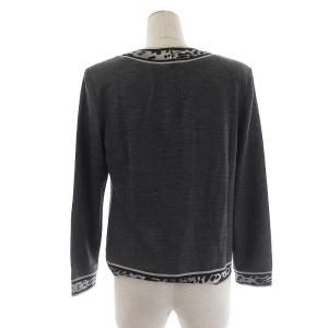 LEONARD FASHION UネックレオパードTシャツ グレー