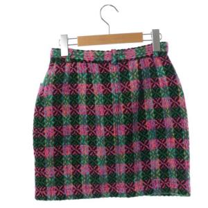 KENZO ヴィンテージ ツイードタイトスカート M マルチカラー