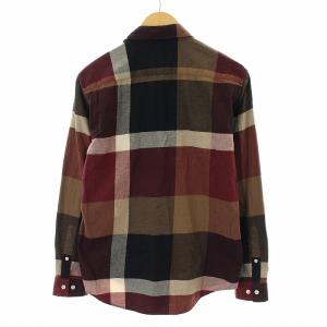 BLACK LABEL CRESTBRIDGE カジュアルシャツ 長袖 チェック M ワインレッド ブラック EC