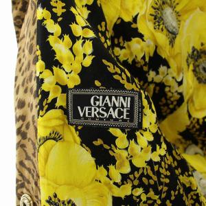 GIANNI VERSACE ヒョウ柄テーラードジャケット 38 ブラウン