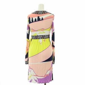 Emilio Pucci FIRENZE フレアリボンラップワンピース 38 マルチカラー