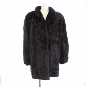 ミンクコート ハーフ 銀サガ 15 XXL 茶