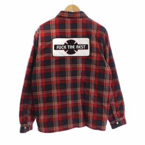 Supreme 18 17AW Independent Quilted Flannel Shirt M レッド系