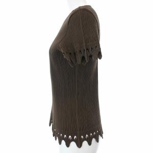 ISSEY MIYAKE プリーツカットソー カッティングデザイン 2 ブラウン