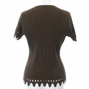 ISSEY MIYAKE プリーツカットソー カッティングデザイン 2 ブラウン