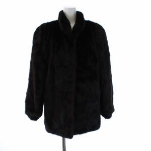 銀サガ MUTUS ミンクファーコート ショート丈 11 L ブラウン