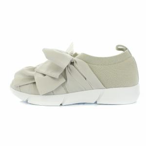 TO BE CHIC リュバンニットスニーカー シューズ リボン L グレー