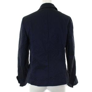 LANVIN テーラードジャケット ストライプ 38 ネイビー